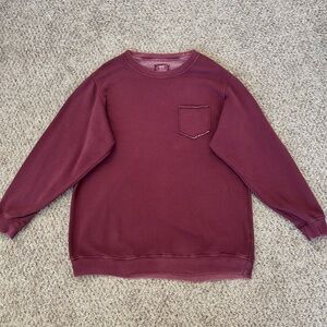 Aerie Burgundy Crewneck Pocket Sweatshirt